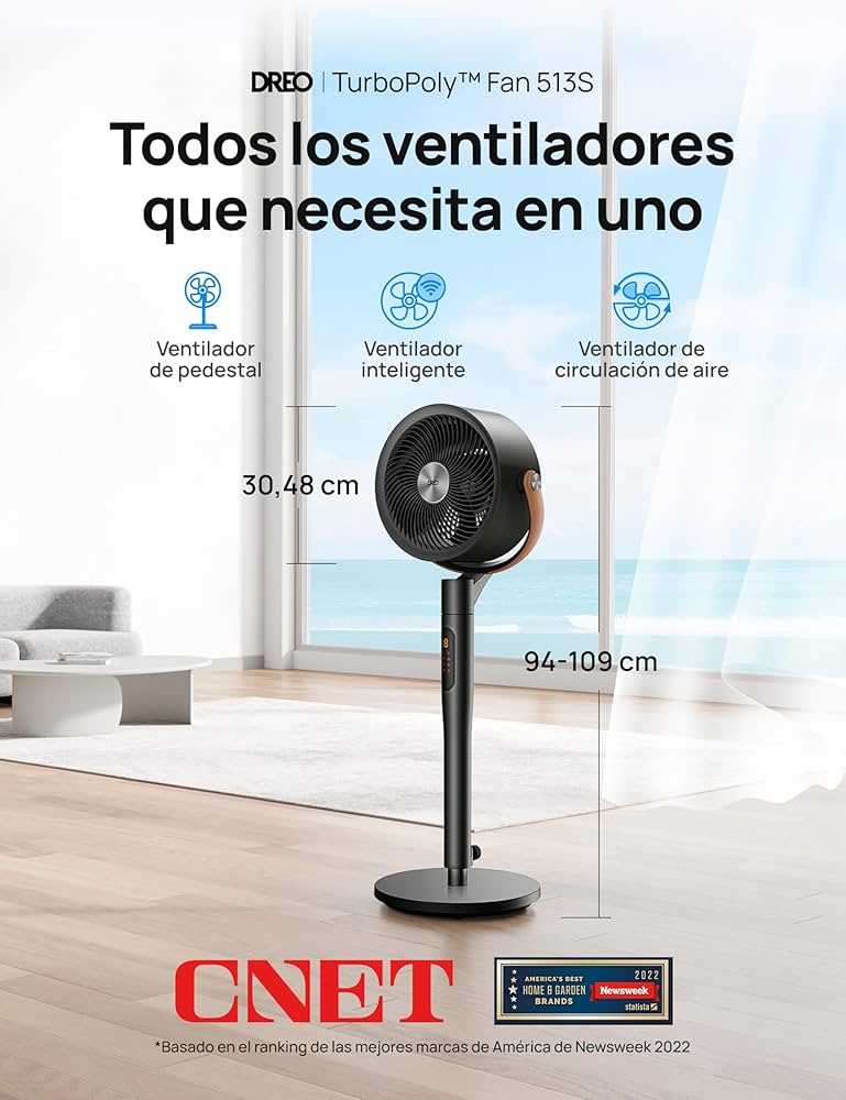 dreo turbocool ventilador inteligente diseñado para setups gaming, ofrece máxima refrigeración y control eficiente para una experiencia de juego óptima.