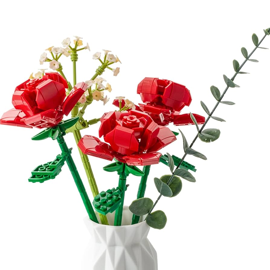 descubre rosas hechas con lego para decorar tus espacios de manera original y creativa. perfectas para regalar o embellecer cualquier ambiente.
