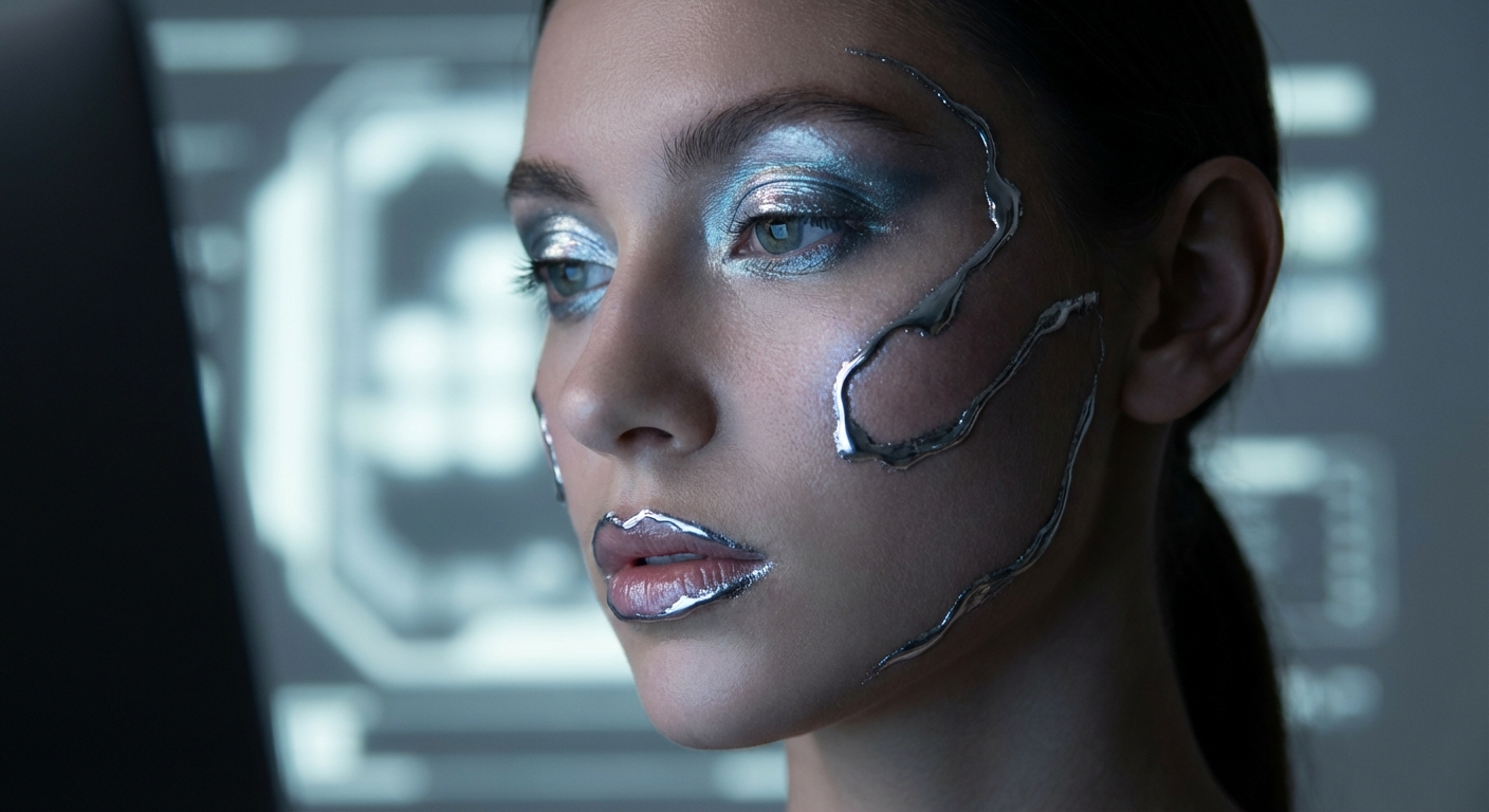 Maquillaje Y3K la tendencia de acabados metálicos y cromados que arrasa en redes