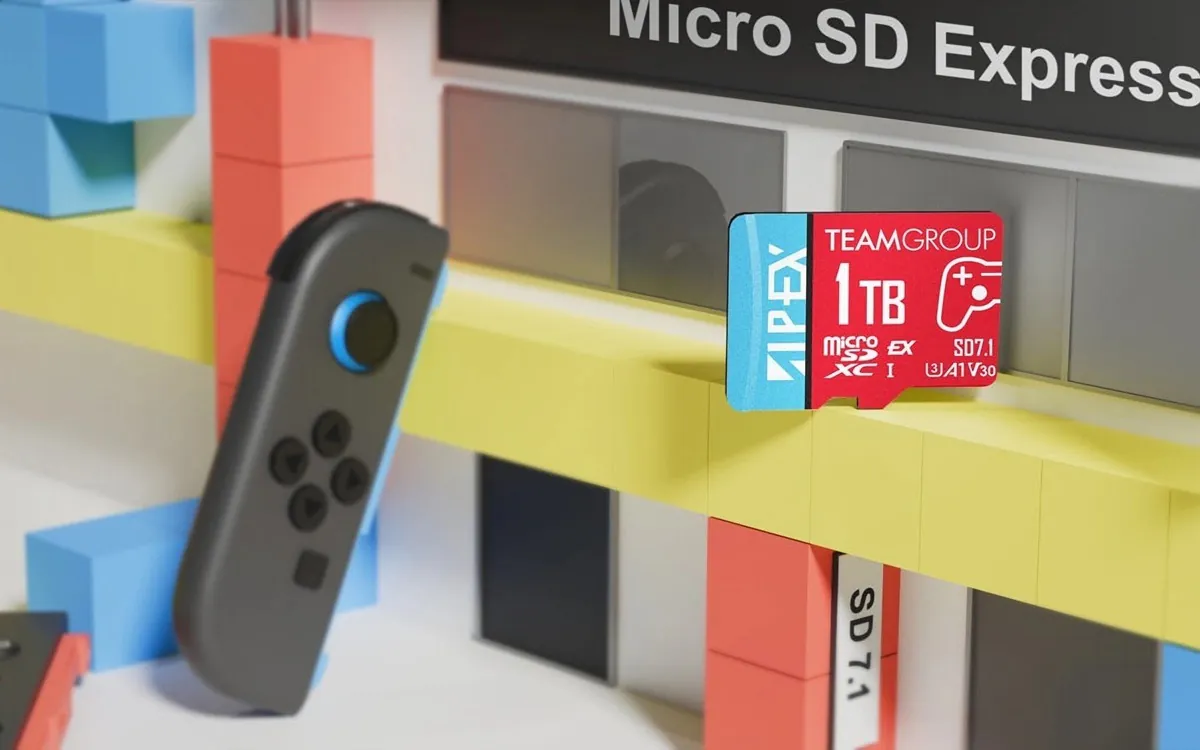 tarjeta microsd express de 1tb para nintendo switch 2, con alta velocidad para guardar y cargar juegos rápidamente.