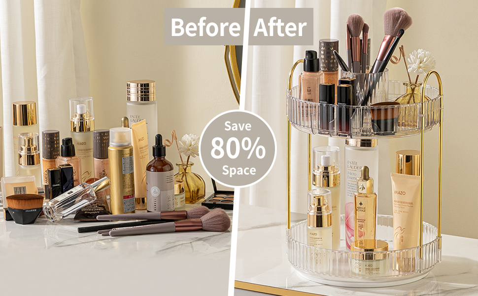 organiza tu maquillaje de manera eficiente con nuestros organizadores giratorios de maquillaje. ahorra espacio y encuentra tus productos fácilmente.
