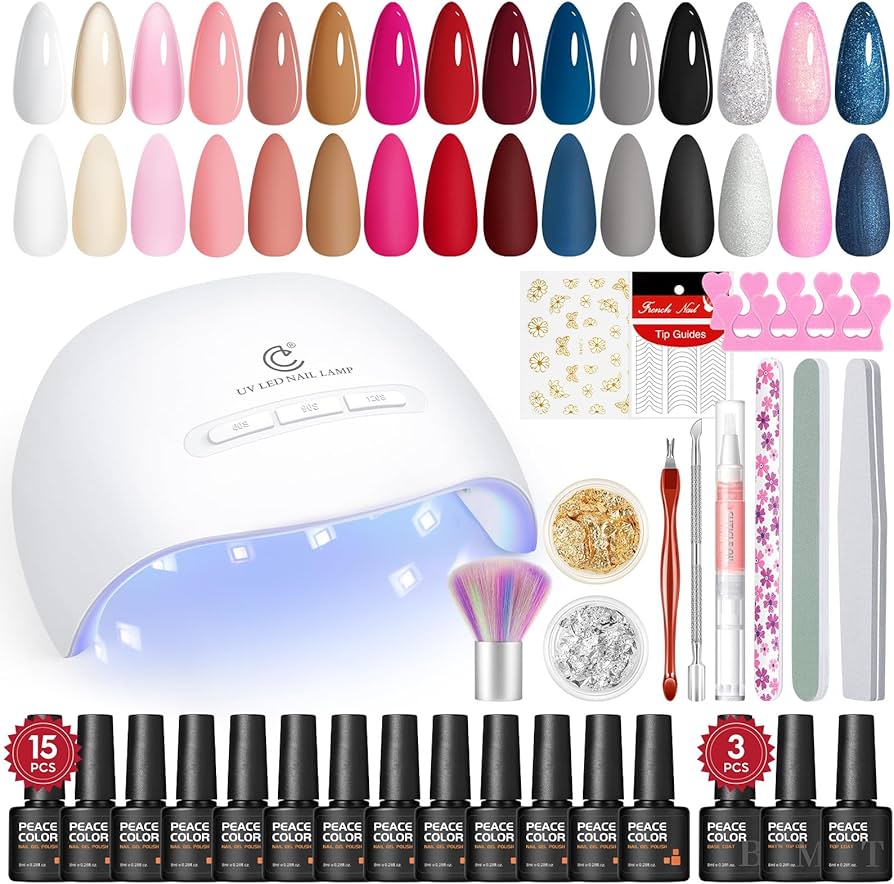 descubre los mejores sets de manicura semipermanente con lámpara uv en amazon. calidad profesional para uñas impecables y duraderas.