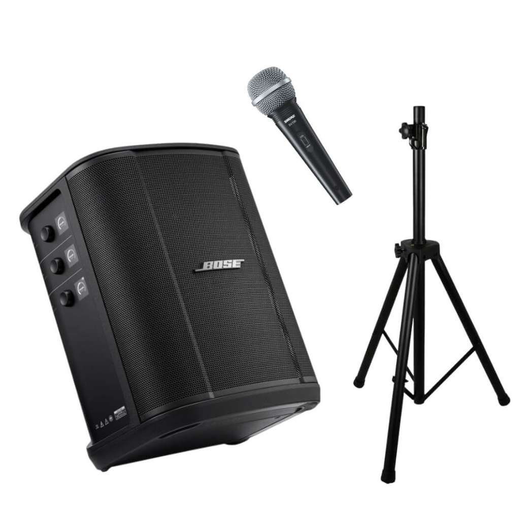 bose s1 pro+ sistema de sonido portátil ideal para entrenamientos en casa, con alta calidad de audio, fácil de transportar y conexión bluetooth.