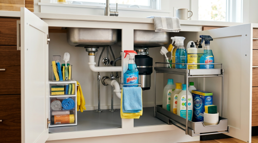 Organizadores bajo el fregadero la solución para aprovechar cada centímetro