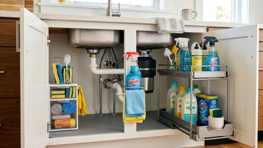 Organizadores bajo el fregadero la solución para aprovechar cada centímetro
