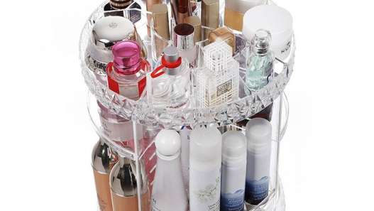organizadores giratorios de maquillaje: la solución perfecta para mantener tus productos de belleza ordenados y accesibles con estilo y eficiencia.