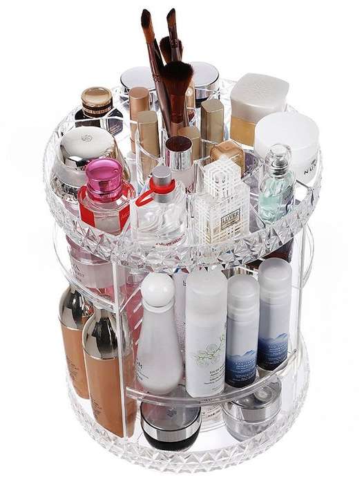 organizadores giratorios de maquillaje: la solución perfecta para mantener tus productos de belleza ordenados y accesibles con estilo y eficiencia.