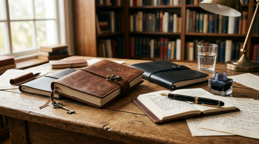 Regalos para escritores cuadernos de cuero y plumas elegantes en Amazon