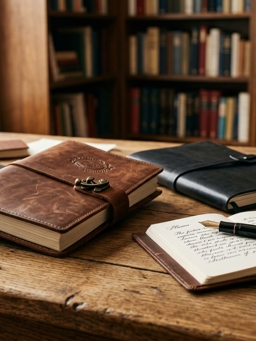 Regalos para escritores cuadernos de cuero y plumas elegantes en Amazon