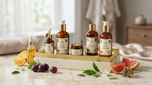 Sets de cuidado facial antioxidante de Beau Domaine el lujo para pieles maduras