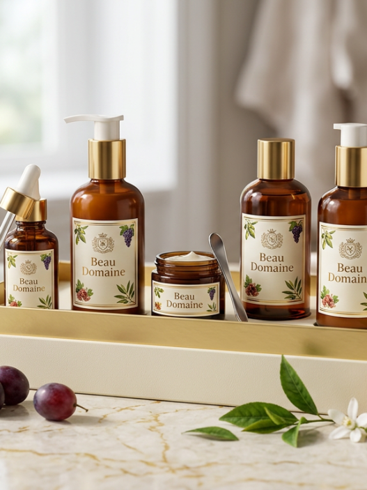 Sets de cuidado facial antioxidante de Beau Domaine el lujo para pieles maduras