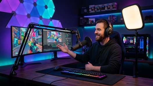 Setup gamer para streaming luces clave y micrófonos profesionales Amazon